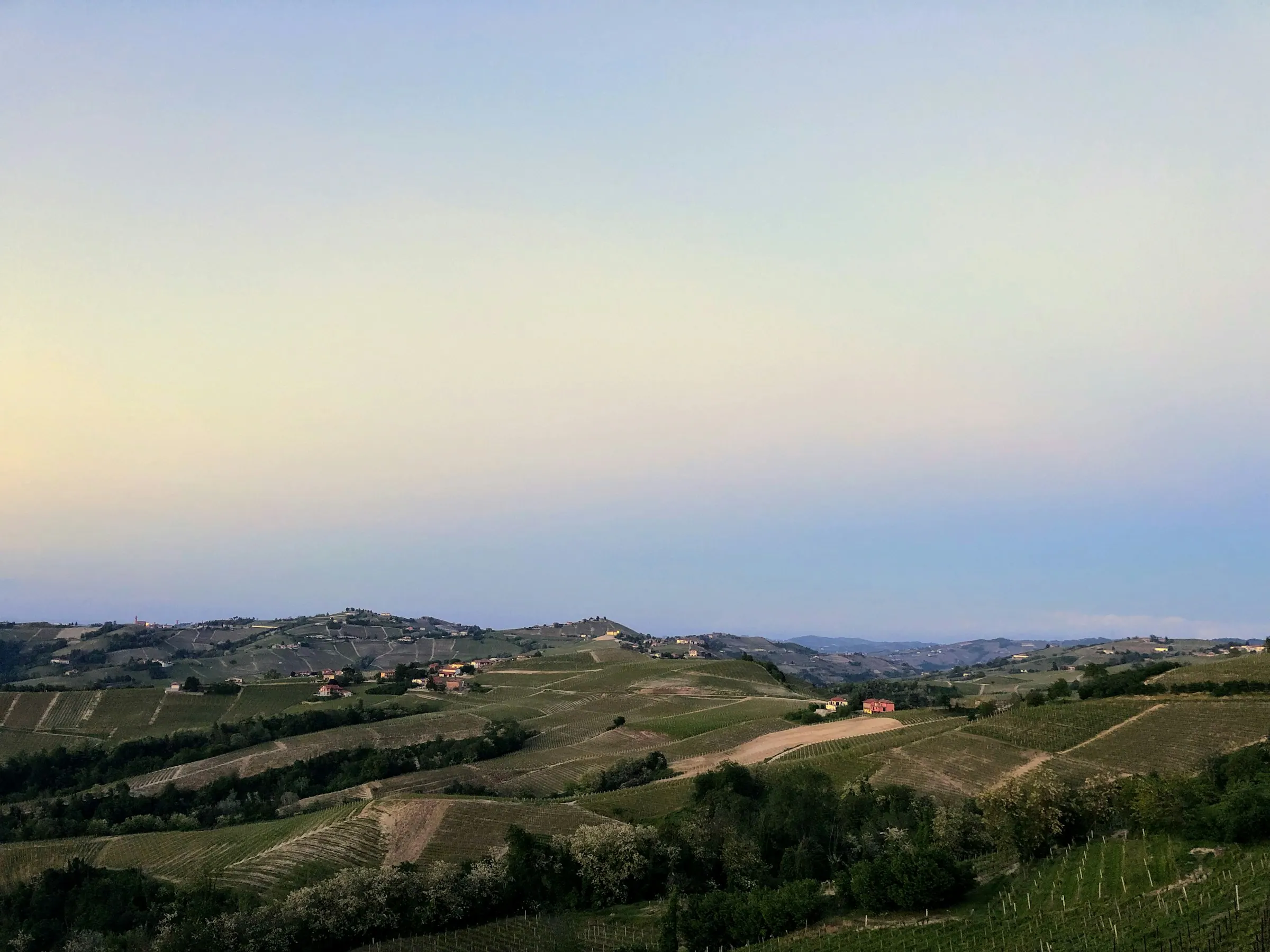 Wijnheuvels van de Langhe vanuit de lucht